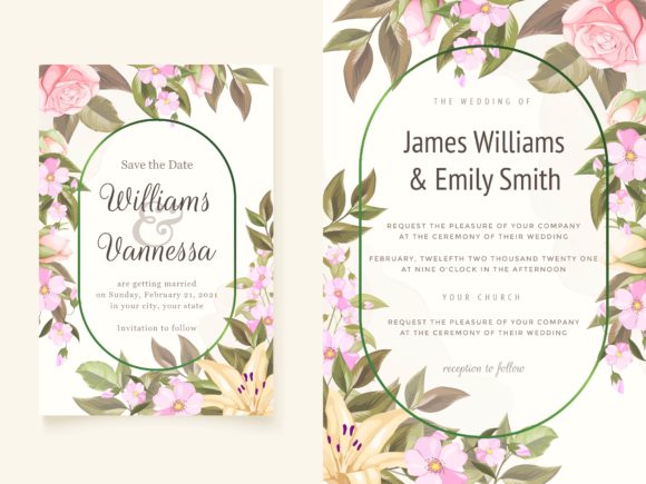 Elegant Wedding Invitations with Floral Design