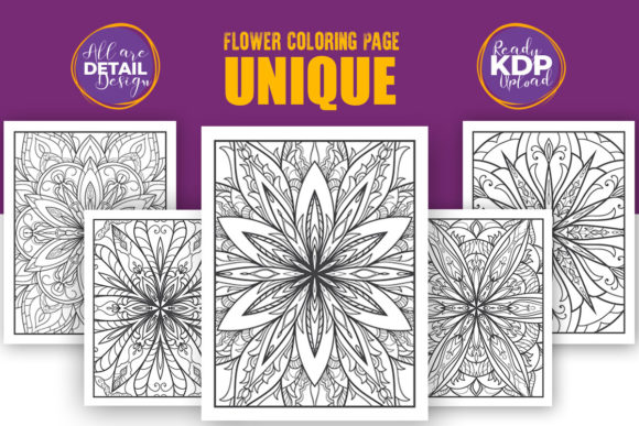 Mandala Flower Coloring Book Interior: A Detailed Design Asset