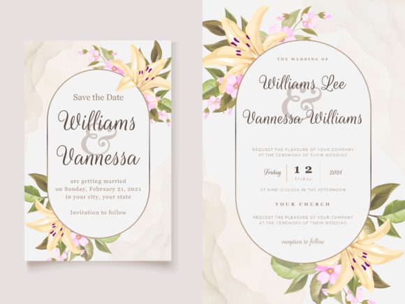 The Elegance of Lily Flower Vectors in Contemporary Invitation Design